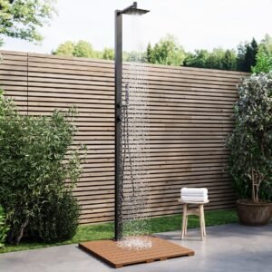 Outdoor Shower: Black Stainless Steel